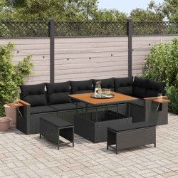 Sonata H Градински Софа Комплект 9 pcs Черно 100 x 100 x 71 cm - Canapele și bănci de grădină
