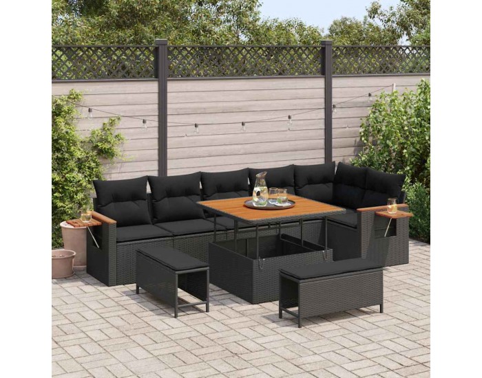 Sonata H Градински Софа Комплект 9 pcs Черно 100 x 100 x 71 cm