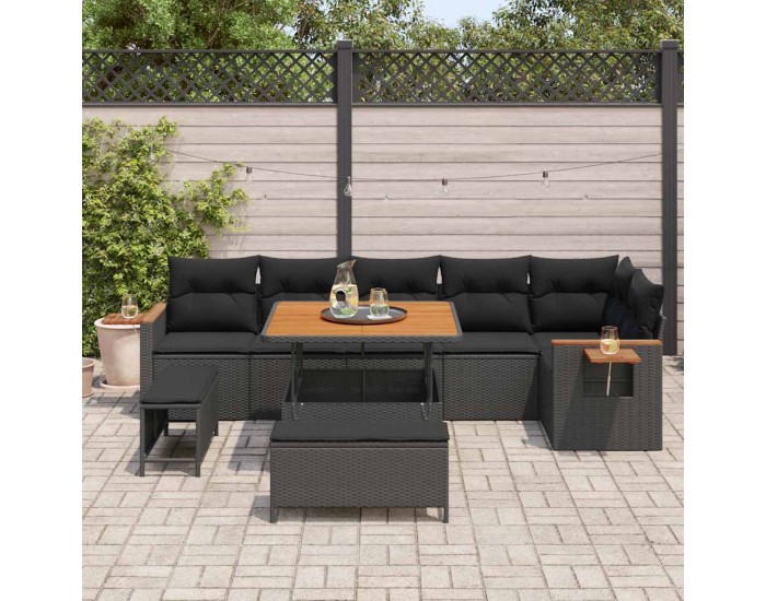 Sonata H Градински Софа Комплект 9 pcs Черно 100 x 100 x 71 cm