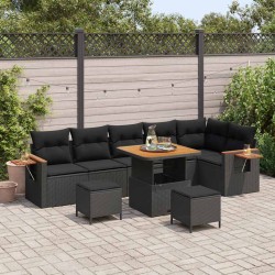 Sonata H Градински Софа Комплект 9 pcs Черно 80 x 80 x 71 cm - Canapele și bănci de grădină