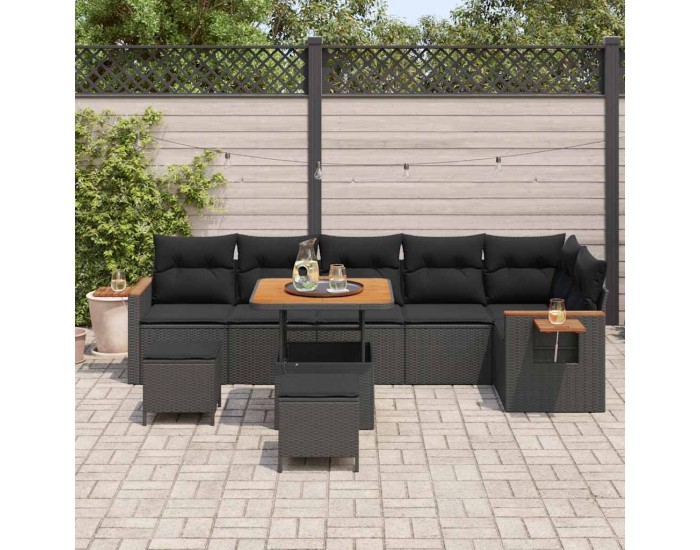 Sonata H Градински Софа Комплект 9 pcs Черно 80 x 80 x 71 cm