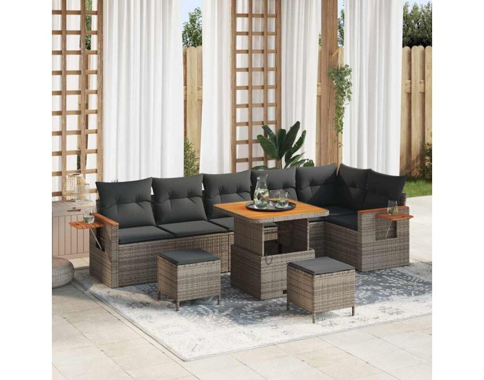 Sonata H Градински Софа Комплект с възглавница 9 pcs Сив 80 x 80 x 71 cm