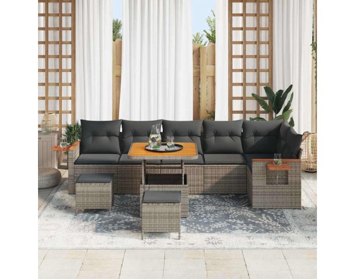 Sonata H Градински Софа Комплект с възглавница 9 pcs Сив 80 x 80 x 71 cm