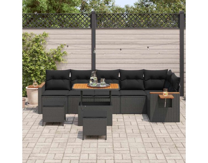 Sonata H Градински Софа Комплект 9 pcs Черно 90 x 55 x 71 cm