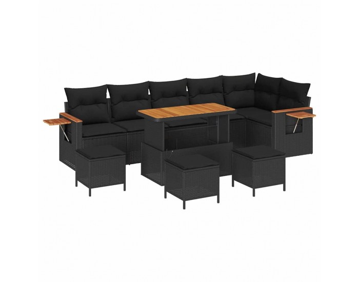 Sonata H Градински Софа Комплект 10 pcs Черно 110 x 55 x 71 см