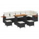 Sonata H Градински Софа Комплект 10 pcs Черно и кремаво 110 x 55 x 71 см
