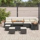 Sonata H Градински Софа Комплект 10 pcs Черно и кремаво 110 x 55 x 71 см