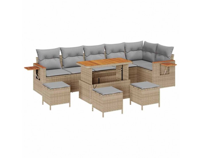 Sonata H Градински Софа Комплект 10 pcs бежово и светлосиво