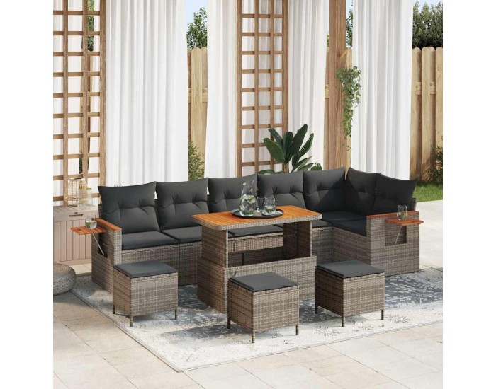 Sonata H Градински Софа Комплект 10 pcs Сив 110 x 55 x 71 см