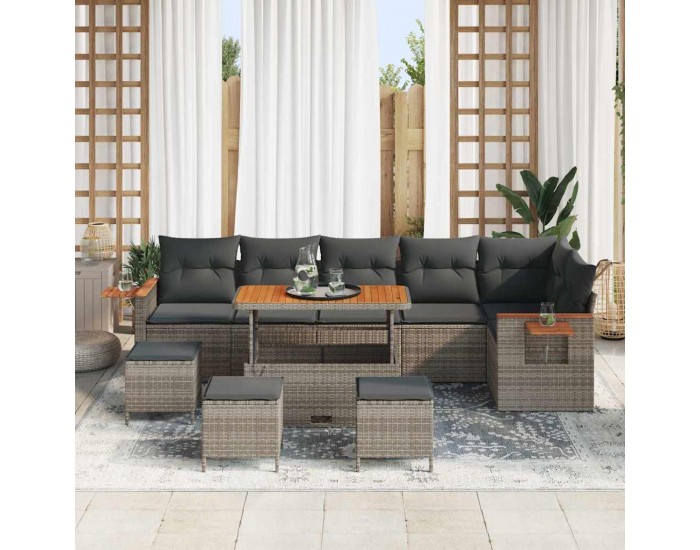 Sonata H Градински Софа Комплект 10 pcs Сив 110 x 55 x 71 см