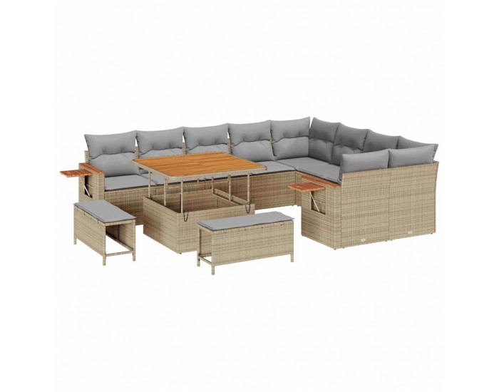 Sonata H Градински Софа Комплект 12 pcs бежово и светлосиво