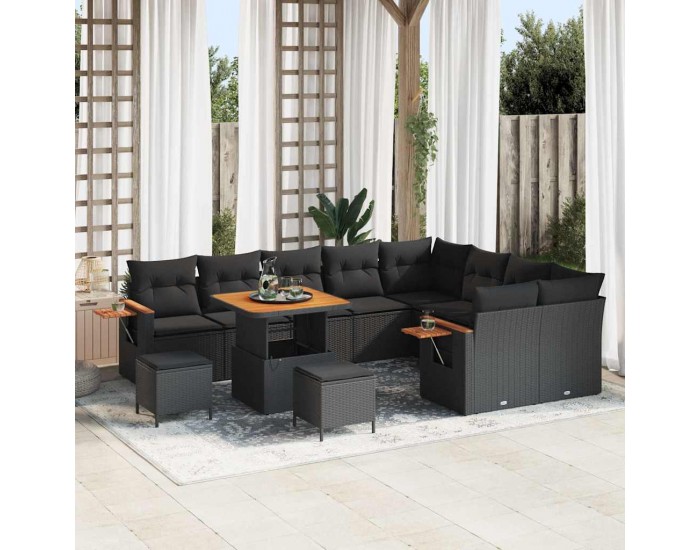 Sonata H Градински Софа Комплект 12 pcs Черно 80 x 80 x 71 cm
