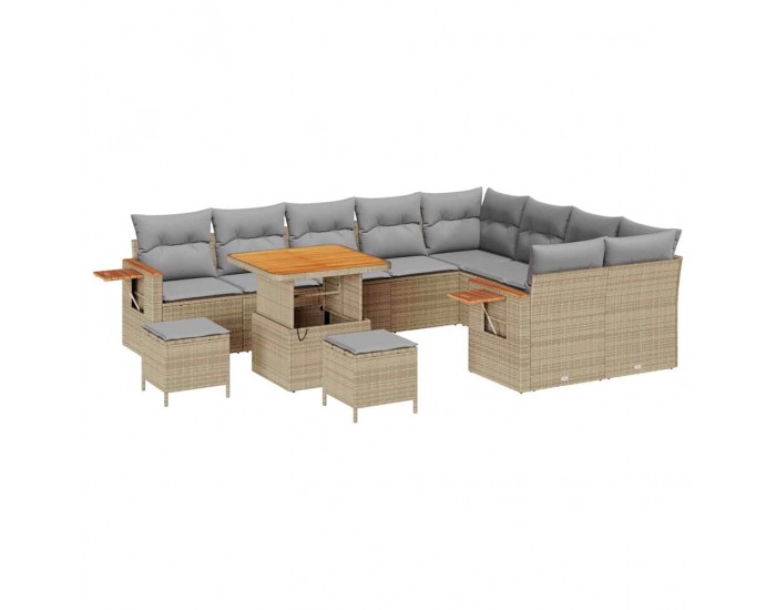 Sonata H Градински Софа Комплект 12 pcs бежово и светлосиво