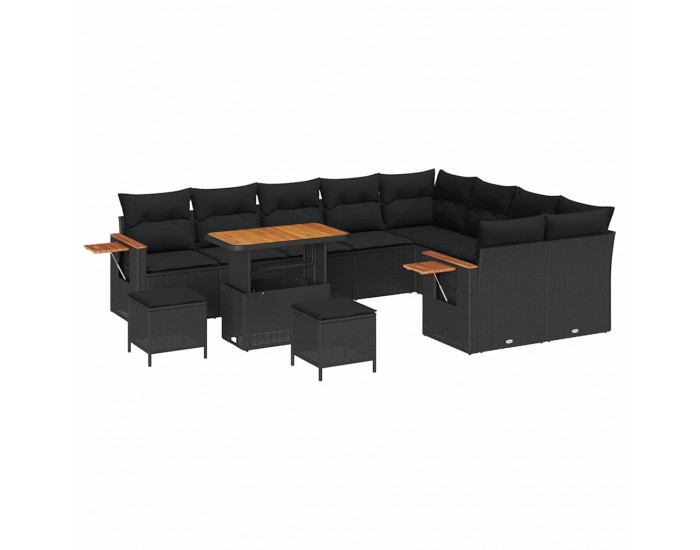Sonata H Градински Софа Комплект 12 pcs Черно 90 x 55 x 71 cm