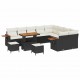 Sonata H Градински Софа Комплект 12 pcs Черно и кремаво 90 x 55 x 71 cm
