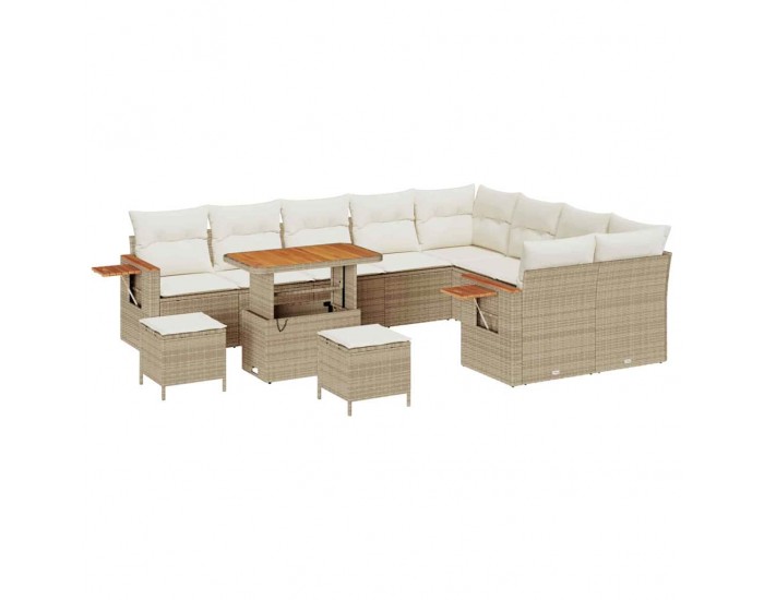 Sonata H Градински Софа Комплект 12 pcs бежово и кремаво 90 x 55 x 71 cm