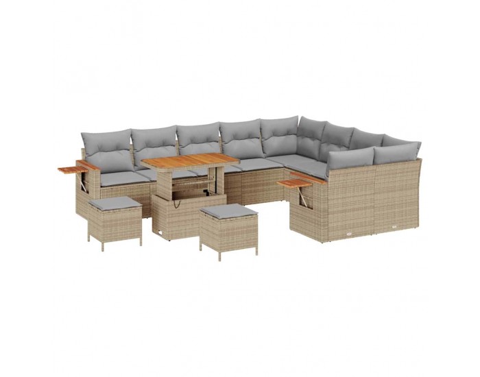 Sonata H Градински Софа Комплект 12 pcs бежово и светлосиво