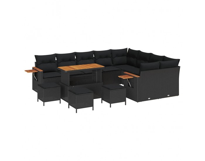 Sonata H Градински Софа Комплект 13 pcs Черно 110 x 55 x 71 см