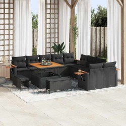 Sonata H Градински Софа Комплект 13 pcs Черно 100 x 100 x 71 cm - Canapele și bănci de grădină