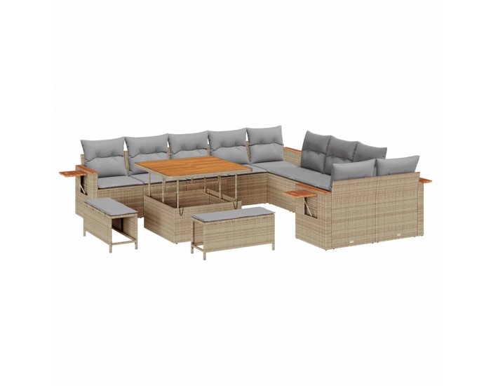 Sonata H Градински Софа Комплект 13 pcs бежово и светлосиво