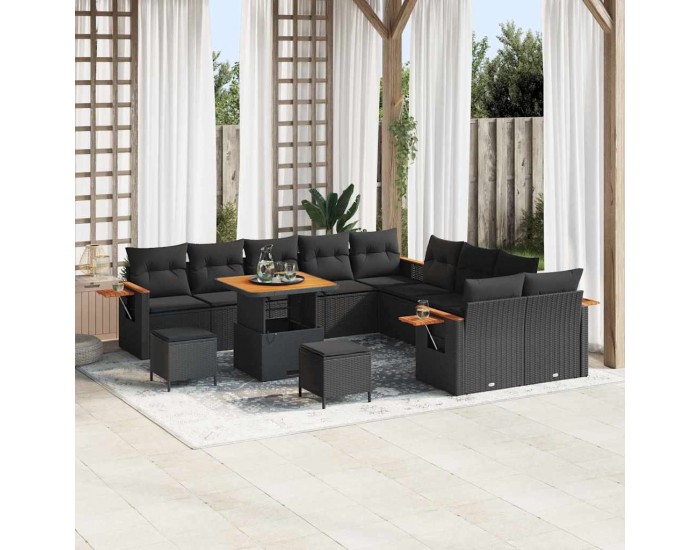 Sonata H Градински Софа Комплект 13 pcs Черно 80 x 80 x 71 cm