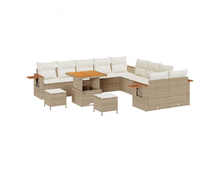 Sonata H Градински Софа Комплект 13 pcs бежово и кремаво 80 x 80 x 71 cm