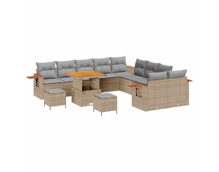 Sonata H Градински Софа Комплект 13 pcs бежово и светлосиво
