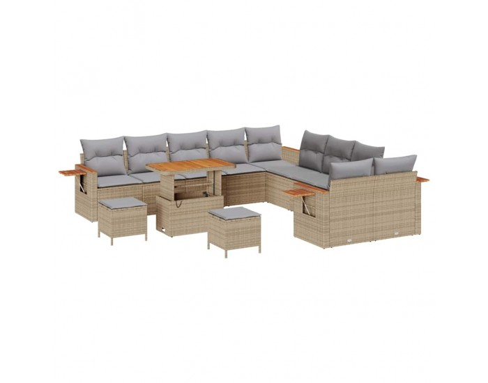 Sonata H Градински Софа Комплект 13 pcs бежово и светлосиво