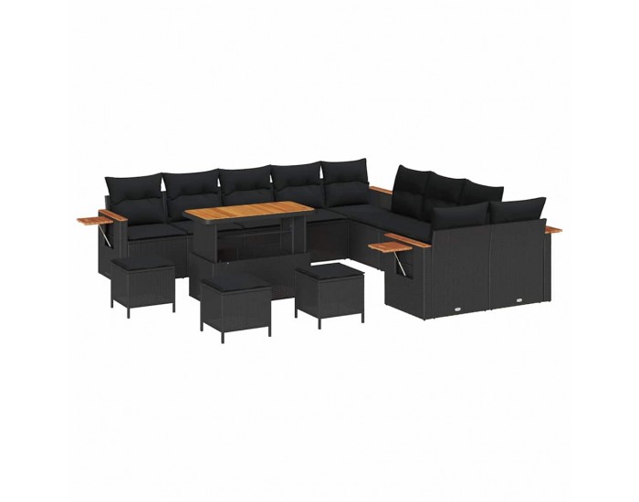Sonata H Градински Софа Комплект 14 pcs Черно 110 x 55 x 71 см