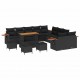 Sonata H Градински Софа Комплект 14 pcs Черно 110 x 55 x 71 см