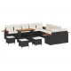 Sonata H Градински Софа Комплект 14 pcs Черно и кремаво 110 x 55 x 71 см