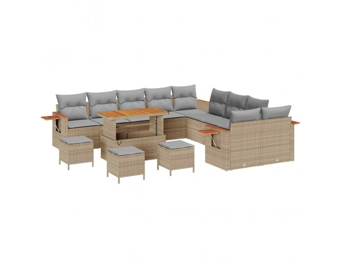 Sonata H Градински Софа Комплект 14 pcs бежово и светлосиво