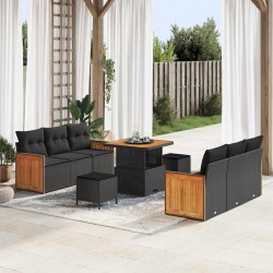 Sonata H Градински Софа Комплект 9 pcs Черно 80 x 80 x 71 cm - Canapele și bănci de grădină
