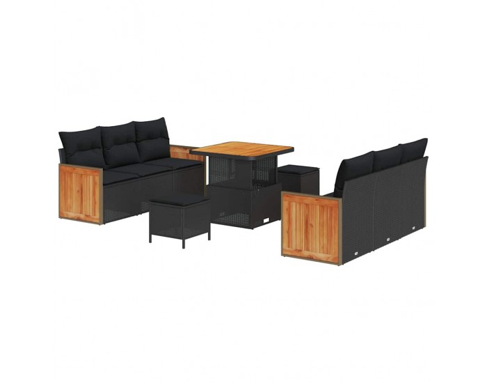 Sonata H Градински Софа Комплект 9 pcs Черно 80 x 80 x 71 cm
