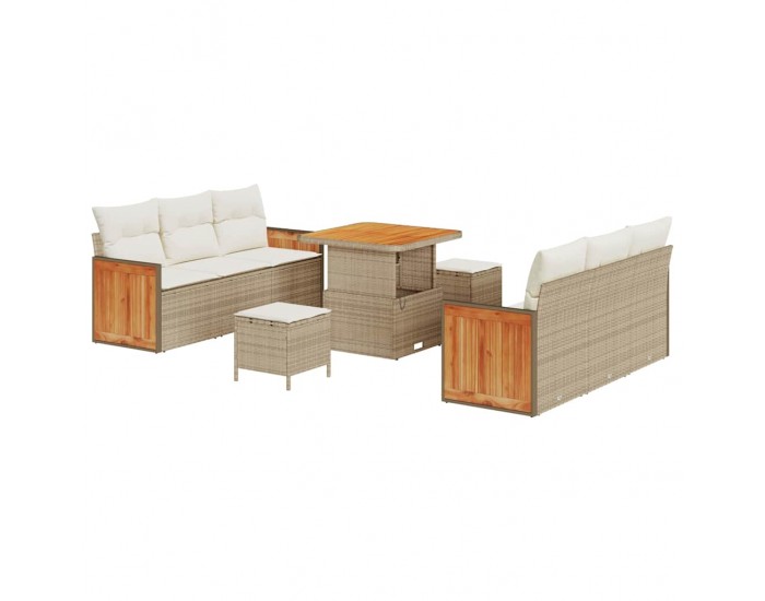 Sonata H Градински Софа Комплект 9 pcs бежово и кремаво 80 x 80 x 71 cm