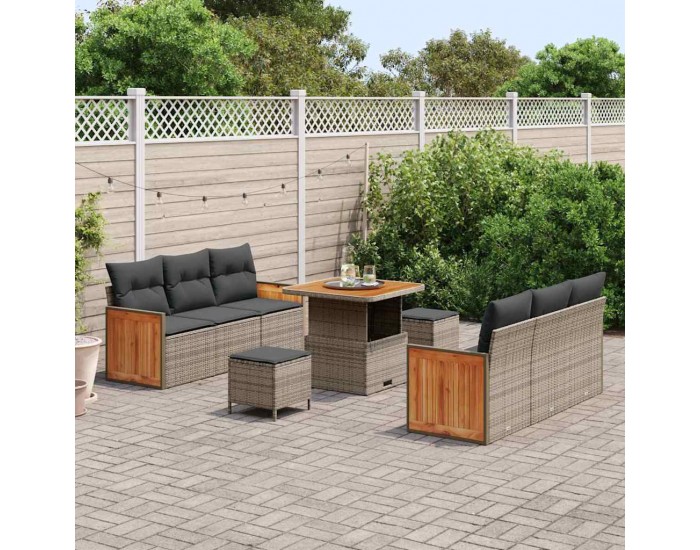 Sonata H Градински Софа Комплект с възглавница 9 pcs Сив 80 x 80 x 71 cm