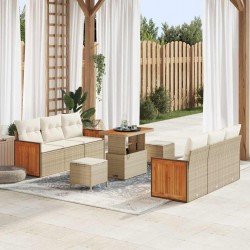 Sonata H Градински Софа Комплект 9 pcs бежово и кремаво 90 x 55 x 71 cm - Canapele și bănci de grădină