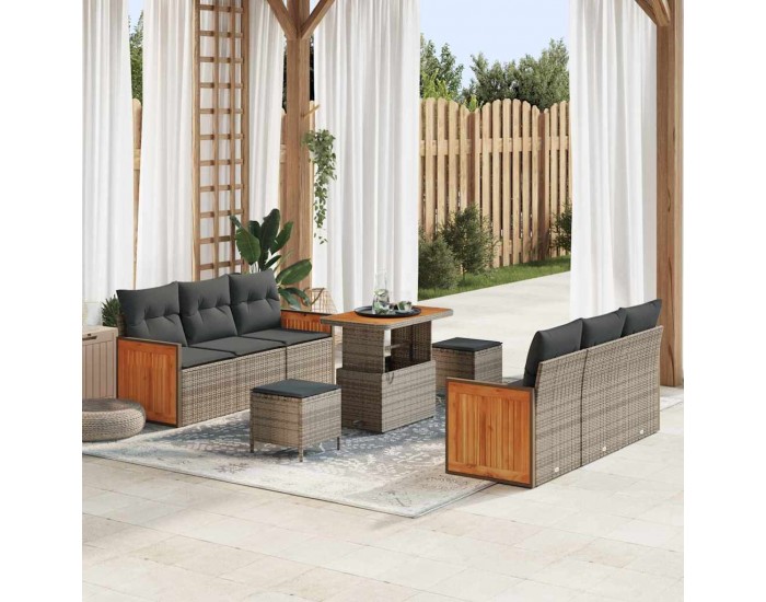 Sonata H Градински Софа Комплект с възглавница 9 pcs Сив 90 x 55 x 71 cm