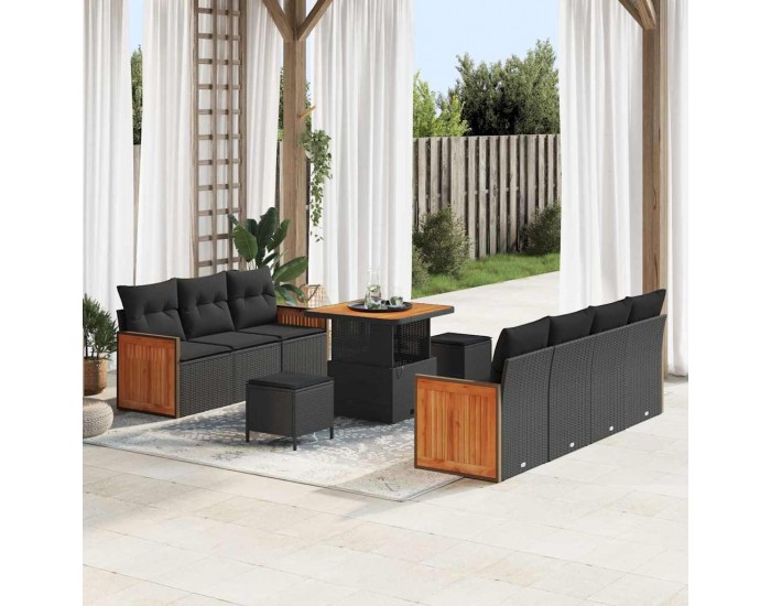 Sonata H Градински Софа Комплект 10 pcs Черно 80 x 80 x 71 cm