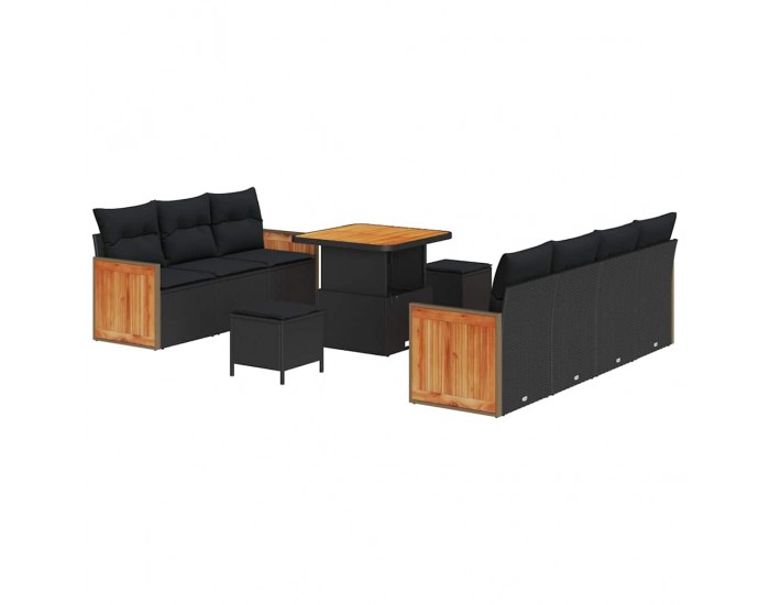 Sonata H Градински Софа Комплект 10 pcs Черно 80 x 80 x 71 cm