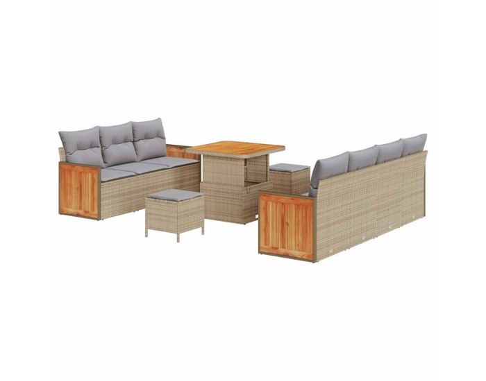 Sonata H Градински Софа Комплект 10 pcs бежово и светлосиво