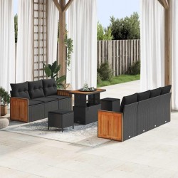 Sonata H Градински Софа Комплект 10 pcs Черно 90 x 55 x 71 cm - Canapele și bănci de grădină