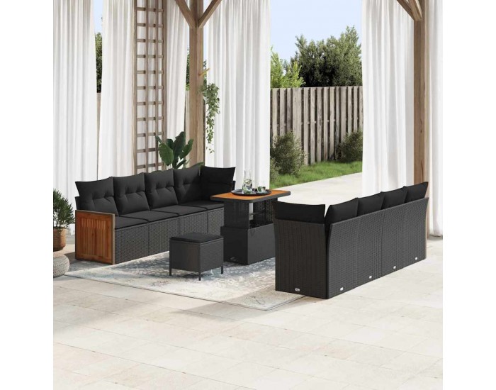 Sonata H Градински Софа Комплект 11 pcs Черно 90 x 55 x 71 cm