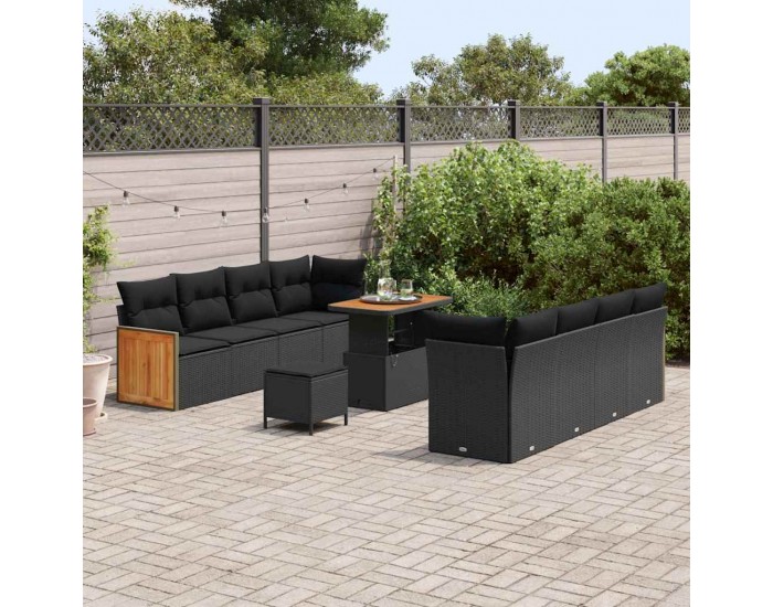 Sonata H Градински Софа Комплект 11 pcs Черно 90 x 55 x 71 cm