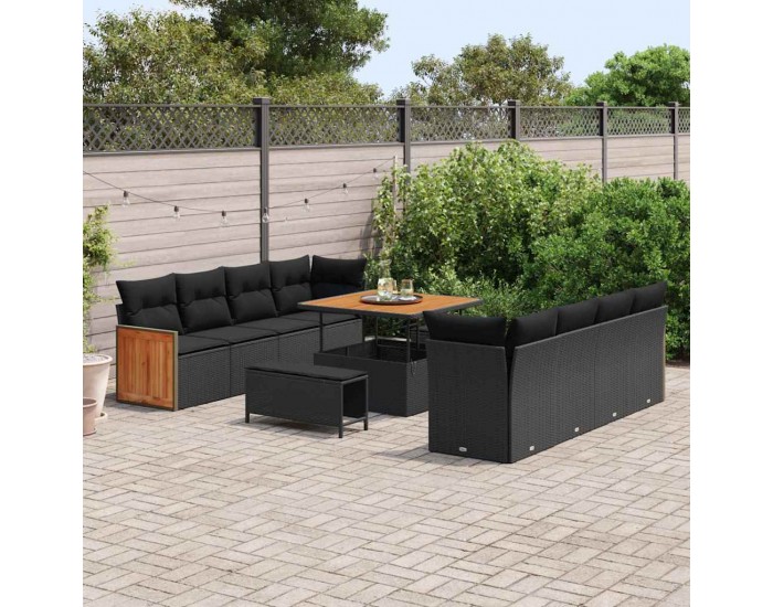 Sonata H Градински Софа Комплект 11 pcs Черно 100 x 100 x 71 cm
