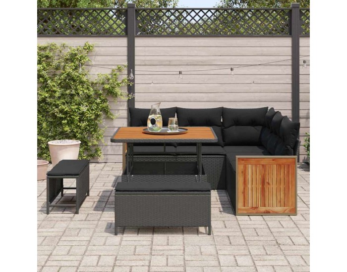Sonata H Градински Софа Комплект 8 pcs Черно 100 x 100 x 71 cm