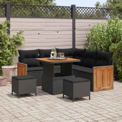 Sonata H Градински Софа Комплект 8 pcs Черно 80 x 80 x 71 cm - Canapele și bănci de grădină