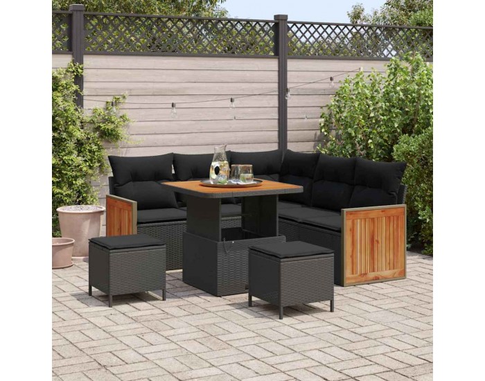 Sonata H Градински Софа Комплект 8 pcs Черно 80 x 80 x 71 cm