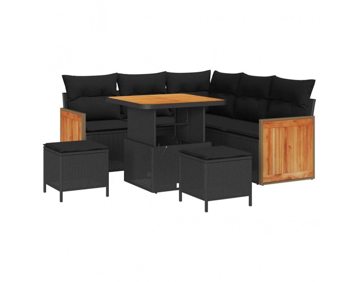 Sonata H Градински Софа Комплект 8 pcs Черно 80 x 80 x 71 cm