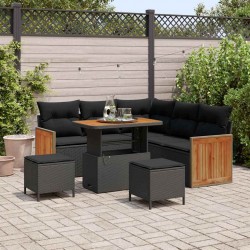 Sonata H Градински Софа Комплект 8 pcs Черно 90 x 55 x 71 cm - Canapele și bănci de grădină